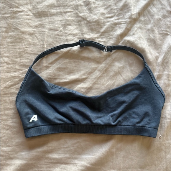 Alphalete Other - Alphalete Amplify Minimal Halter Sports Bra in Dusty Navy